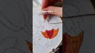 Quick stem stitch tutorial #embroidery #handembroidery #handmade #stitch #art #craft #needle #fall