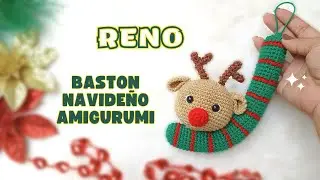 AMIGURUMI REINDEER CANE 🥰💕Knitted Christmas decorations