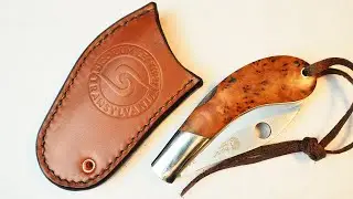 Stacked leather sheath for a small neck knife