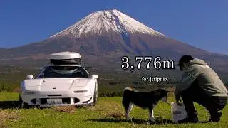 Solo HONDA NSX camping for highest mountain in japan. Nature ASMR. Relaxing healing.cosy tent ,tarp