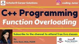 Function Overloading with example program | C++ Programming | 