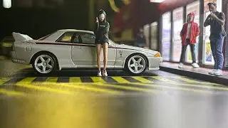 MINI GT 1/64 1989 white variant Nissan Skyline r32 Nismo S-Tune.  Hello and Goodmorning☕️🍩🥞🍳🍵