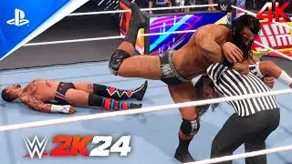 WWE 2K24 - Cm Punk vs Drew Mclntyre | Special Guest Referee Seth Rollins (Legend Difficulty) (4K)