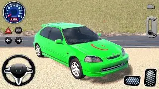 Yeşil Honda Civic Türk Yapımı Araba Sürüş Simulator Oyunu #3 - Araba Oyunu - Android Gameplay
