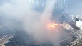 Дрова горят в лесу