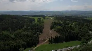 Filmowa Inwentaryzacja terenu pod budowę autostrady S7 - Ujęcia z lotu ptaka