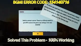 BGMI & Pubg Mobile Fix Error Code 154140716 Unable Connect to serverplase try different network