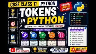 Tokens in Python Explained 🔥 | CBSE Class 11 Python Chapter | Keywords, Operators & Identifiers