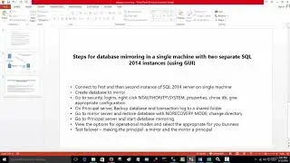 019 18  Database Mirroring using GUI part 2