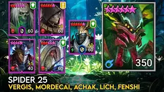 Spider 25 Epic Only - Vergis, Mordecai, Achak, Lich, Fenshi | Raid Shadow Legends Guide