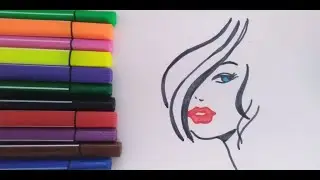 Oson qiz bola chizish 👧 | Boshlovchilar uchun rasm