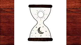 Kum Saati İçinde Gece ve Gündüz Çizimi - Soyut Karakalem Çizimleri - Kolay Resimler Nasıl Çizilir