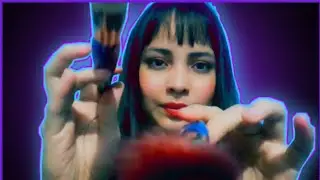 Asmr Sons De Boca lento👅 / Picel Na Tela🌃✨ - Asmr Slow Mouth Sounds👅/brush On Canvas
