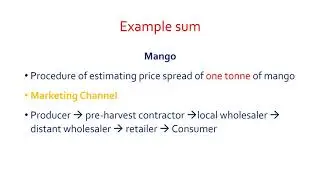 AEC 301 - Estimation of Marketing Cost Margin and Price Spread
