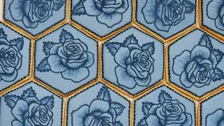 How To Decorate Blue Embroidered Rose Cookies With Royal Icing