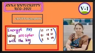 Hill cipher problem for decryption |Hill cipher 