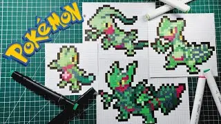 Tuto dessin pokémon pixel art / Comment dessiner Arcko