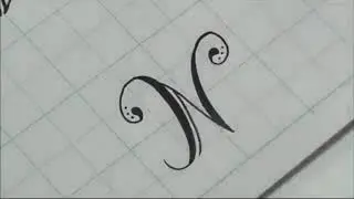 Calligraphy - how to write an  alphabet fancy letter  tutorial.