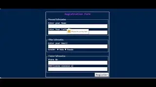 how to make responsive registration form with fieldset