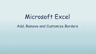 Applying Custom Borders in Excel