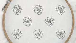 All Over Triangle Geometric Design for Dress Filling (Hand Embroidery)