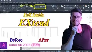 AutoCAD 2025 Tutorial for Beginners (E29) | EXTEND Command Full Guide