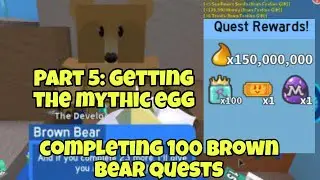 Completing 100 Brown bear quests part 5 in bee swarm simulator!!!