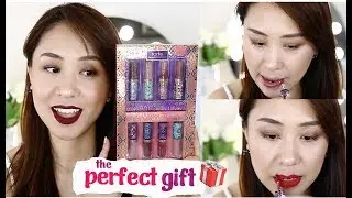 TARTE LIMITED-EDITION POSH POUT QUICK DRY & GLOSSY LIP SET | LIP SWATCH