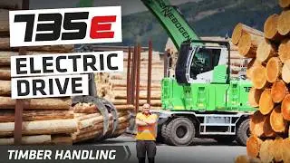 Timber handling with electrical drive - SENNEBOGEN 735 E Electric Drive