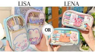 LISA OR LENA🎀|| STATIONARY #lisaandlena #trending #lisa #lena #choose #cute #aesthetic ✨🌸