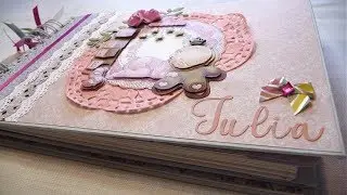 Álbum de fotos bebé personalizado scrapbook. Libro álbum de firmas. Regalo para bautizo o nacimiento