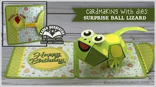 Cardmaking with Dies: Surprise Ball Lizard Birthday Card