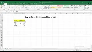 How to Change Cell Background Color in excel