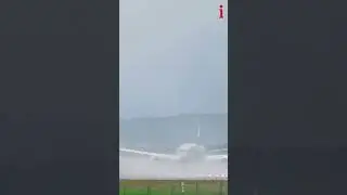 Planes Struggle To Take Off And Land During Taiwan Typhoon