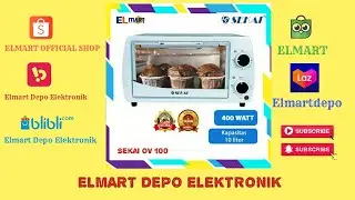 Elmart Oven Listrik 10 Liter Sekai OV100 - OV 100 Pemanggang Roti Kue Low Watt 400W