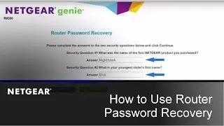 How to use the Router Password Recovery feature | NETGEAR