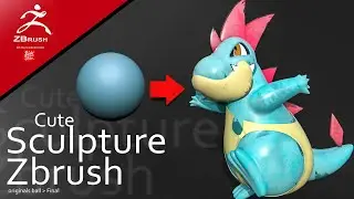 Croconaw pokemon - Zbrush Speed Sculpt timelapse in 7 min.