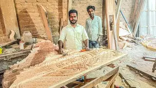 Cnc machine se kata hua design ko kaise chamkaya dekho #mofajjalhussainfurnitureshop #furniture #bed