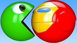 Learn Colors PACMAN and Iron Man SuperHero IceCream Surprise Toy Farm Street Vehicle for Kid