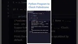 Python Program to Check palindrome 