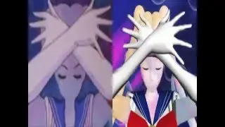 Sailor moon transform 2D and 3D comparison