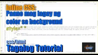Inline CSS: Paano mag lagay ng color sa background - CSS/HTML Tutorial (Tagalog)