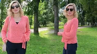 Кофта на запах "Каролина"/ Подробное видео - описание 🧶