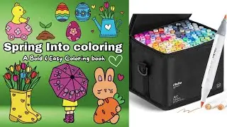 30 Minutes of satisfying ASMR Coloring 🖊️| Spring Into coloring book🌸