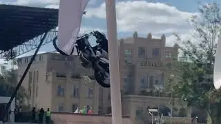 Bikes on high jump Zambia Exhibition