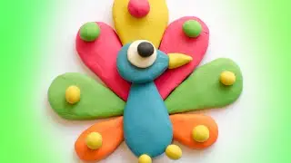 Как слепить павлина из пластилина. Жар птица павлин сказочный. Просто. Clay bird.