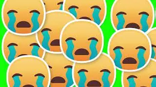 crying face emoji horizontal transition green screen #greenscreen Transition