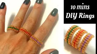 Ring making tutorial. Beaded rings. 10 MINS DIY Rings