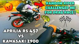 Random Aprilia RS 457 Rider Challenged Me😈For Race | Aprilia 457 VS Z900🔥