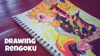 Drawing Kyōjurō Rengoku | Demon Slayer | Akrilik Marker painting